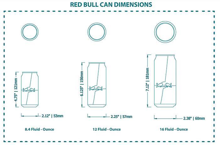 red bull cooler dimensions