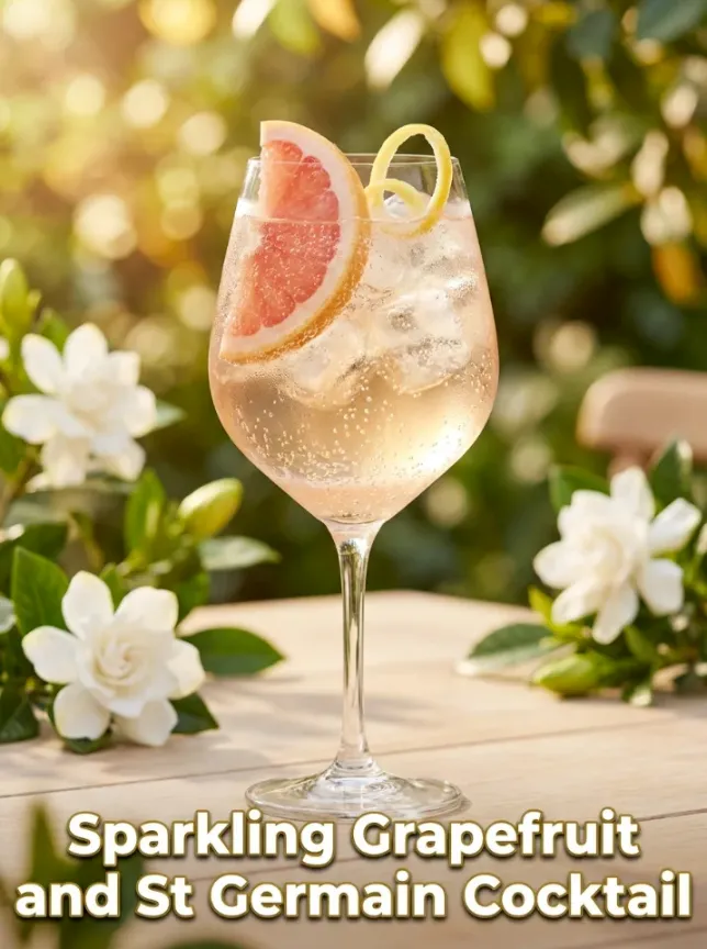 Sparkling Grapefruit and St Germain Cocktail