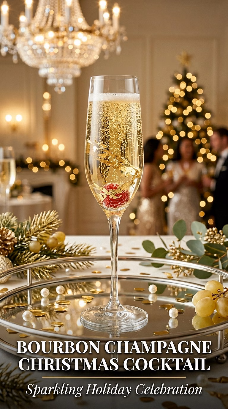 Bourbon Champagne Christmas Cocktail