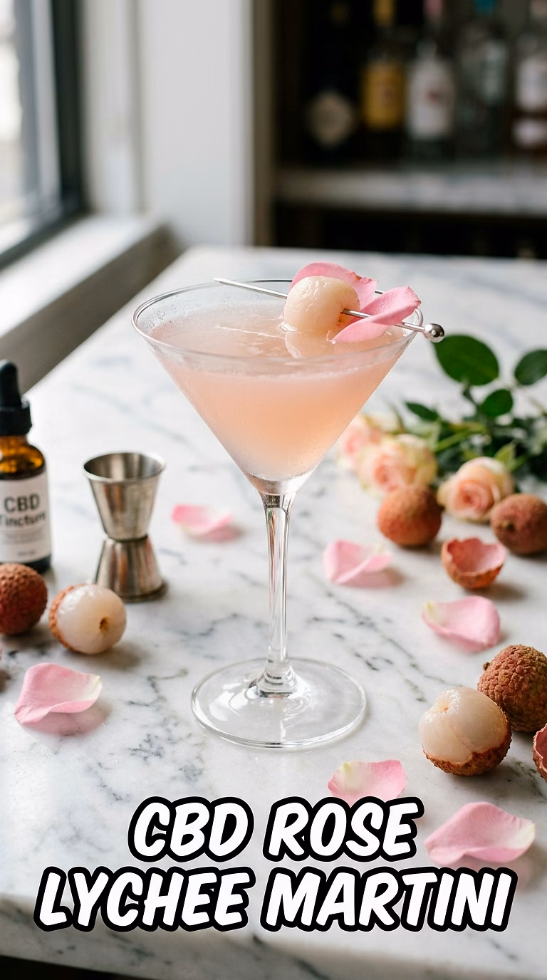CBD Rose Lychee Martini