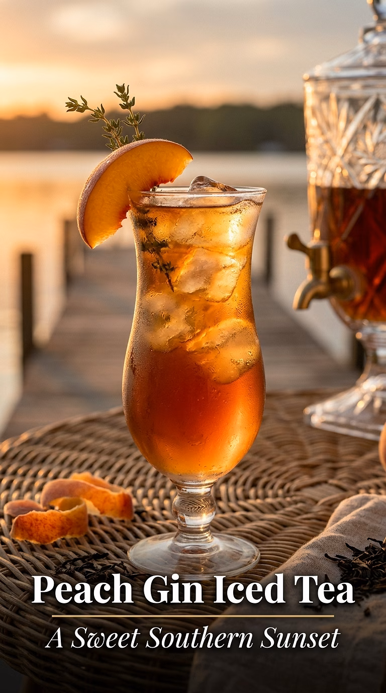 Peach Gin Iced Tea