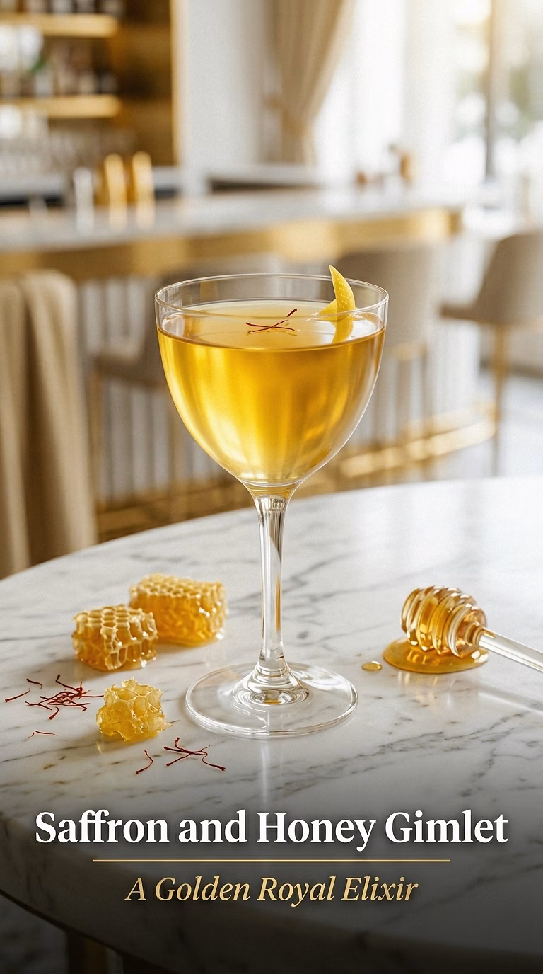 Saffron and Honey Gimlet