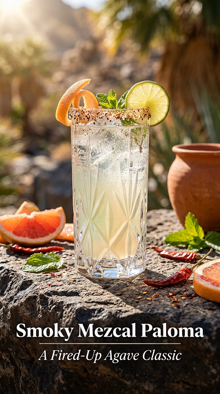 Smoky Mezcal Paloma with Cinnamon