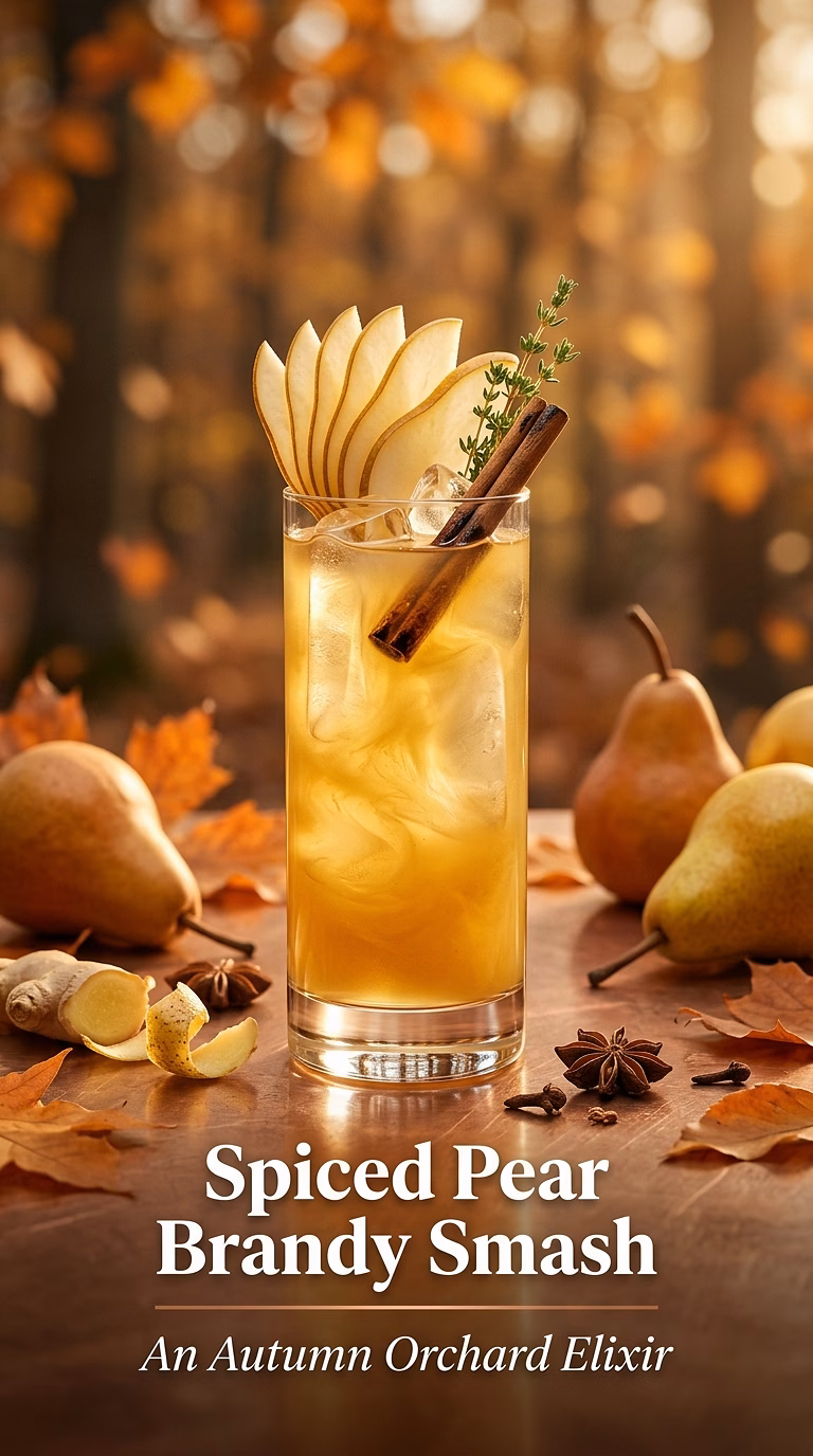 Spiced Pear Brandy Smash