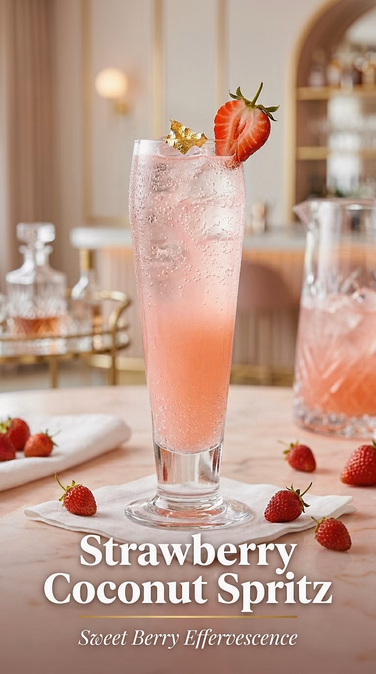 Strawberry Coconut Vodka Spritz