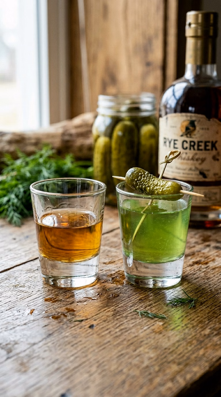 The Pickle Back Shot + Chaser Cocktail
