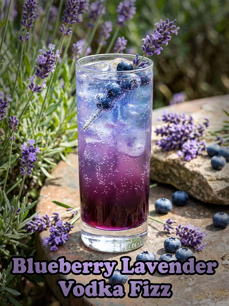 Blueberry Lavender Vodka Fizz