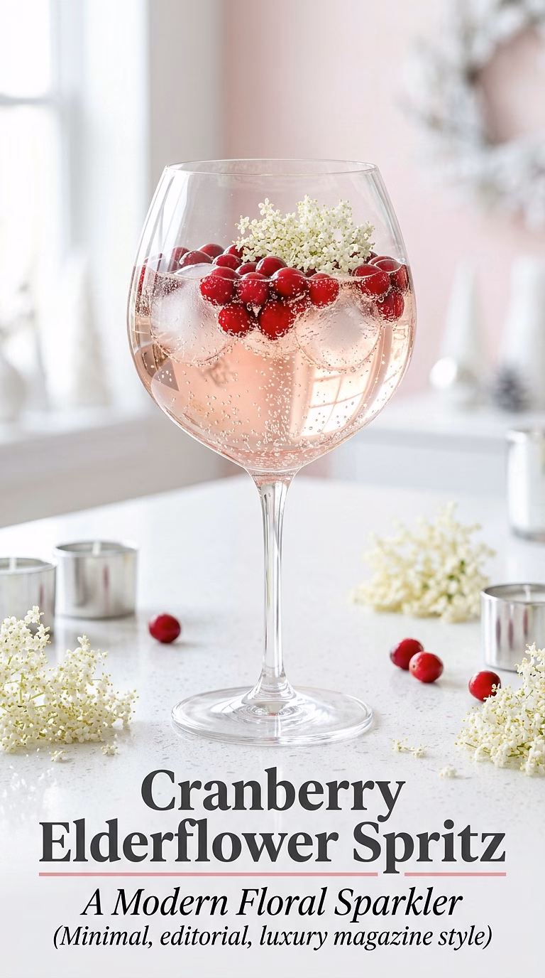 Cranberry Elderflower Vodka Spritz