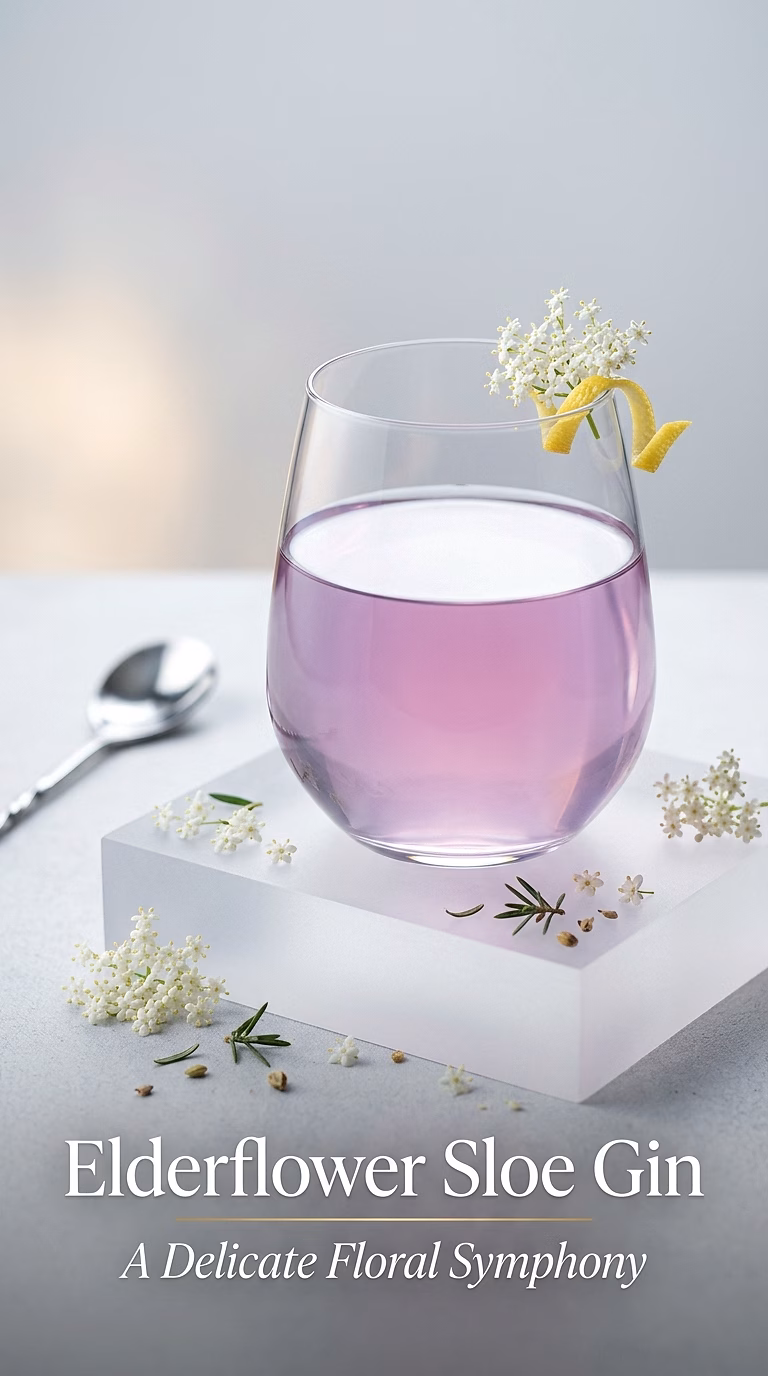 Elderflower and Sloe Gin Cocktail