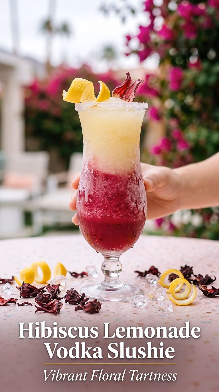 Hibiscus Lemonade Vodka Slushie