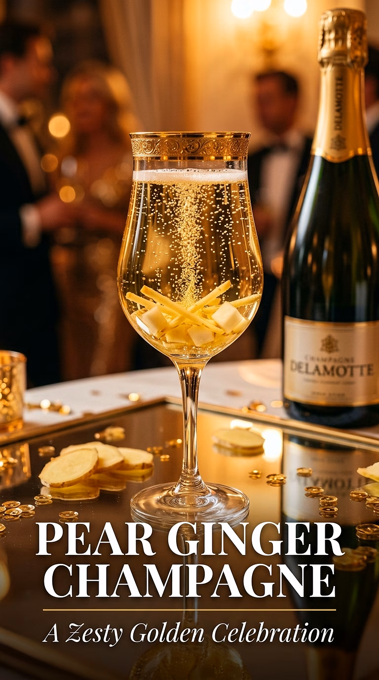 Pear Ginger Champagne Cocktail