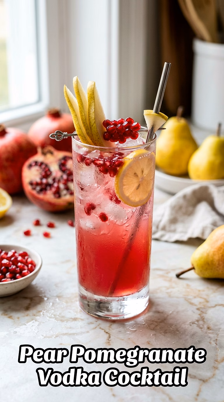 Pear Pomegranate Vodka Cocktail