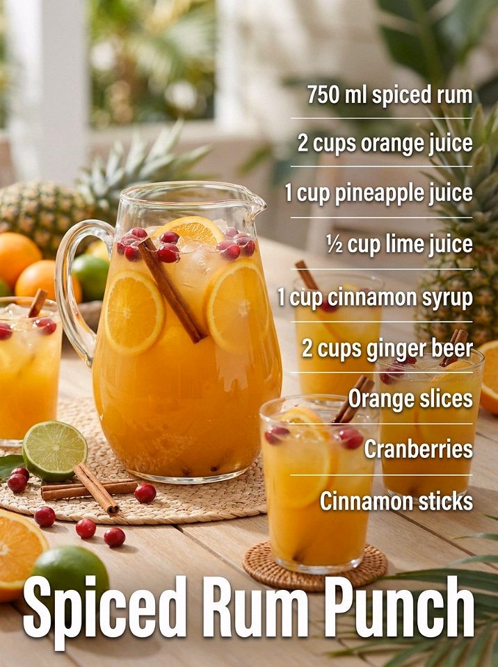 11. 🧡 Spiced Rum Punch (Batch Cocktail)