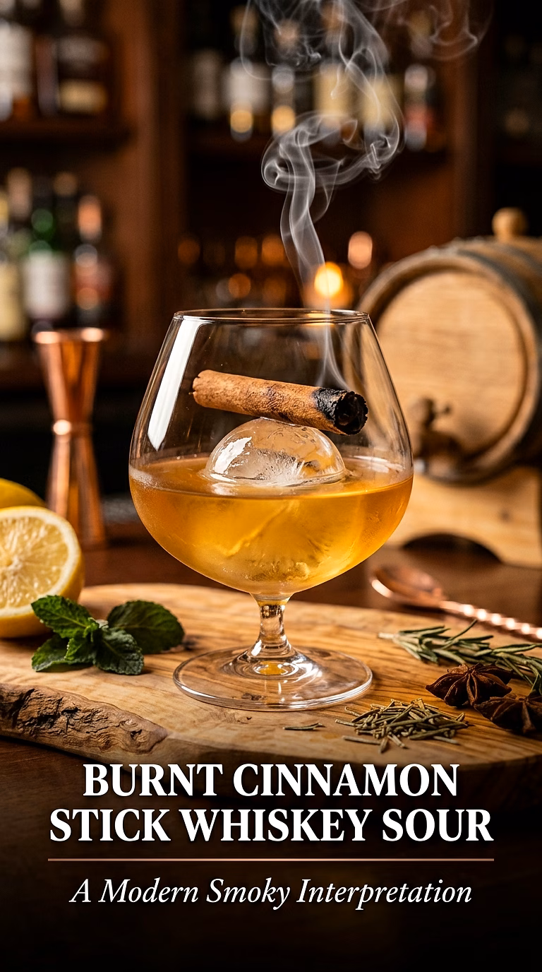 Burnt Cinnamon Stick Whiskey Sour