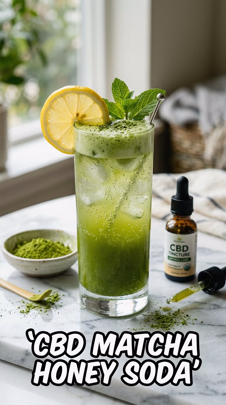 CBD Matcha Honey Soda