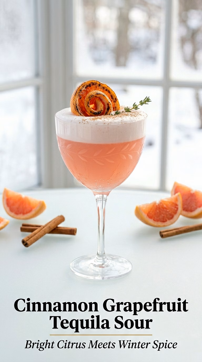 Cinnamon Grapefruit Tequila Sour