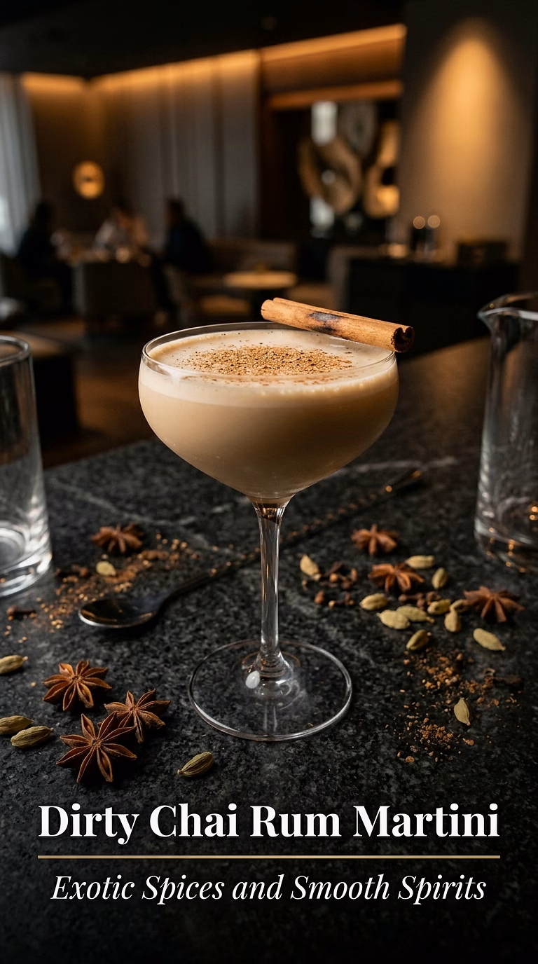 Dirty Chai Rum Martini
