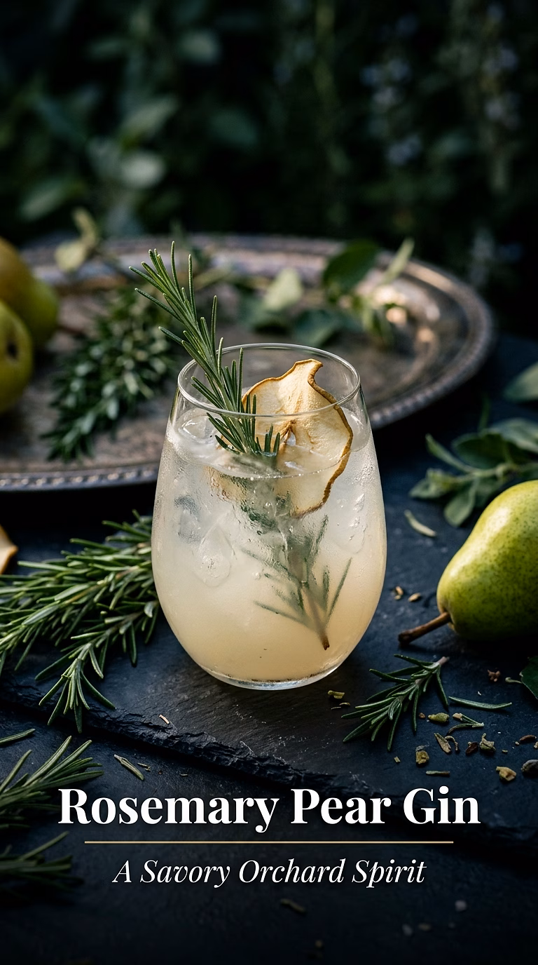 Rosemary Pear Gin Cocktail