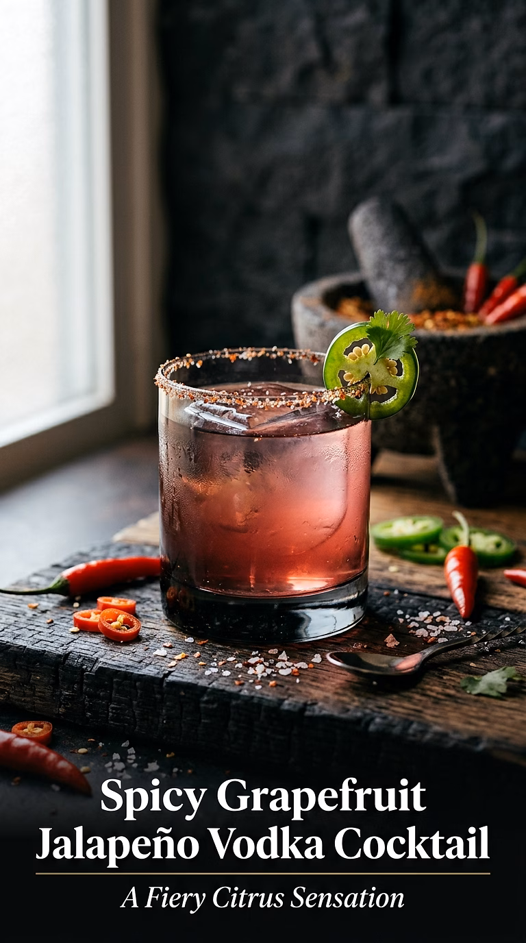 Spicy Grapefruit Jalapeño Vodka Cocktail