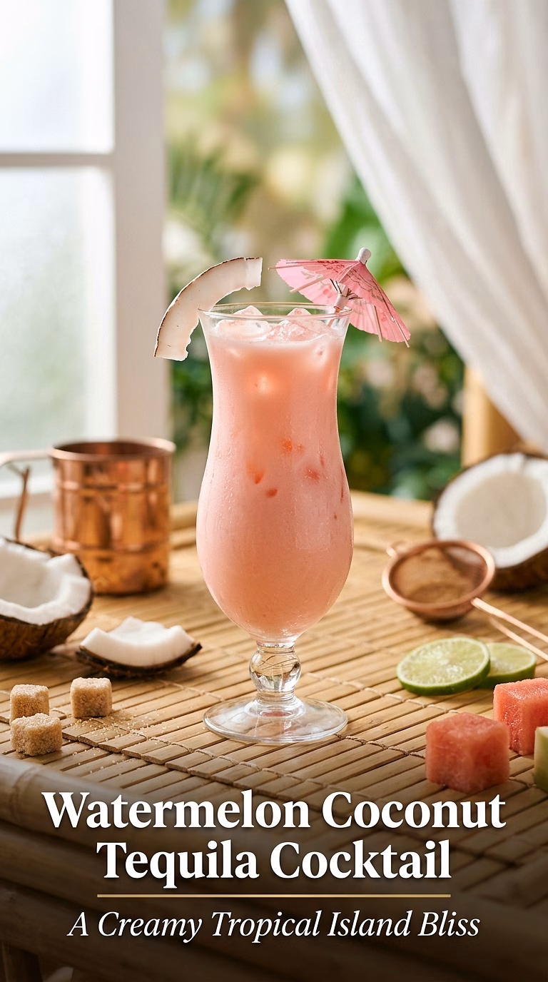 Watermelon Coconut Tequila Cocktail