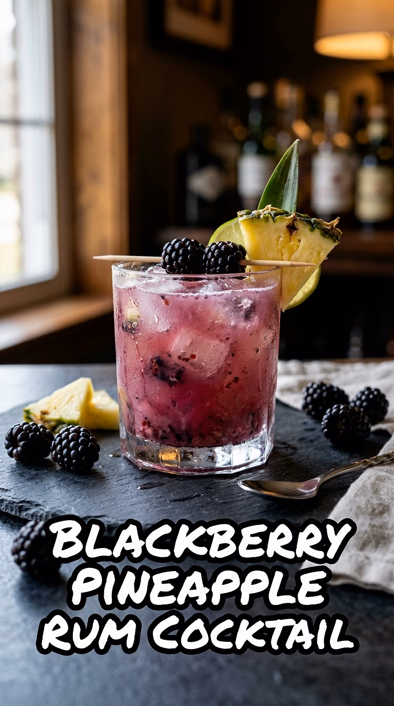 Blackberry Pineapple Rum Cocktail