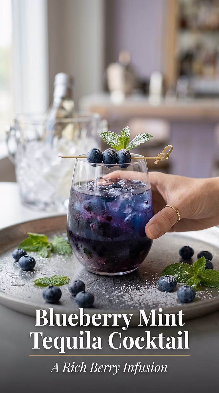 Blueberry Mint Tequila Cocktail