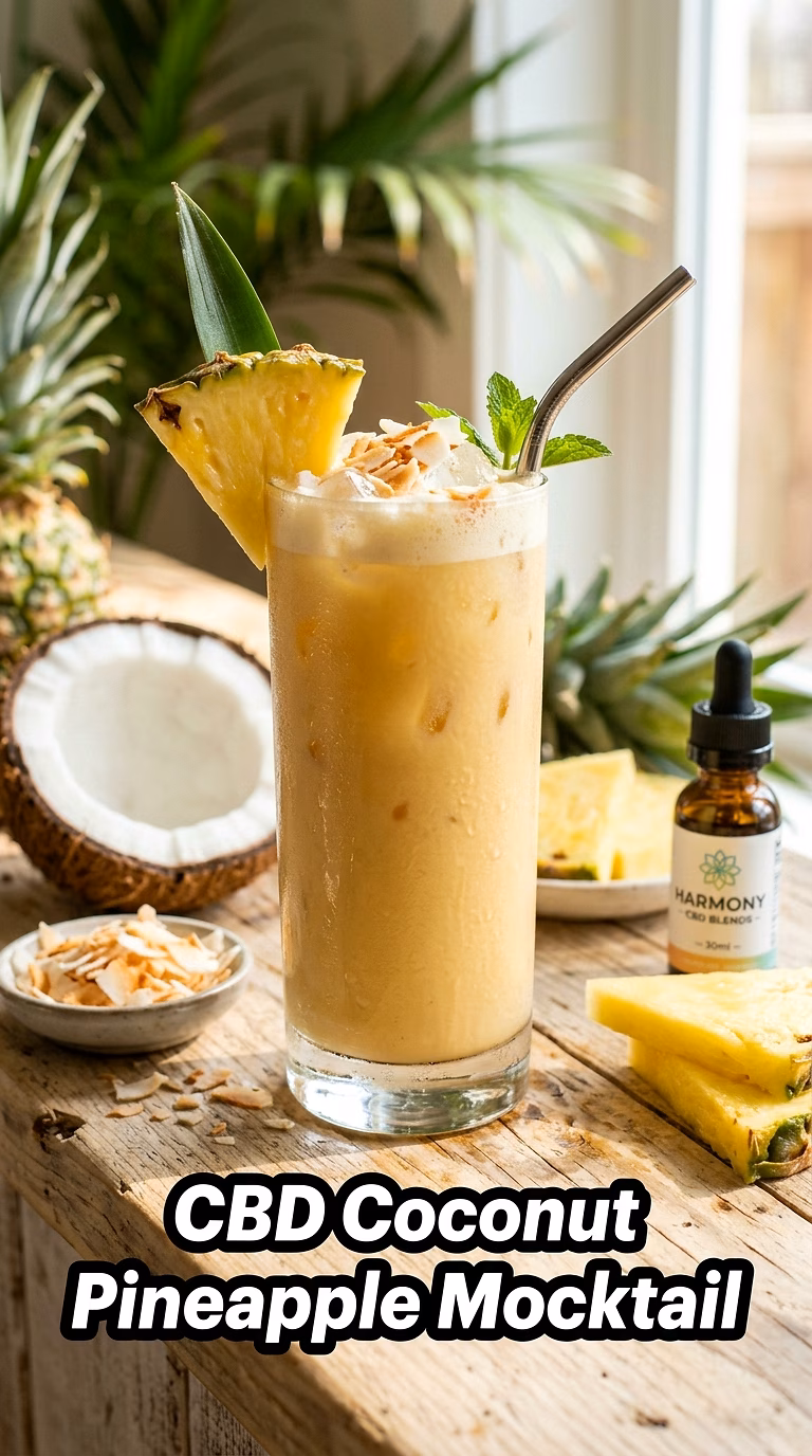 CBD Coconut Pineapple Mocktail