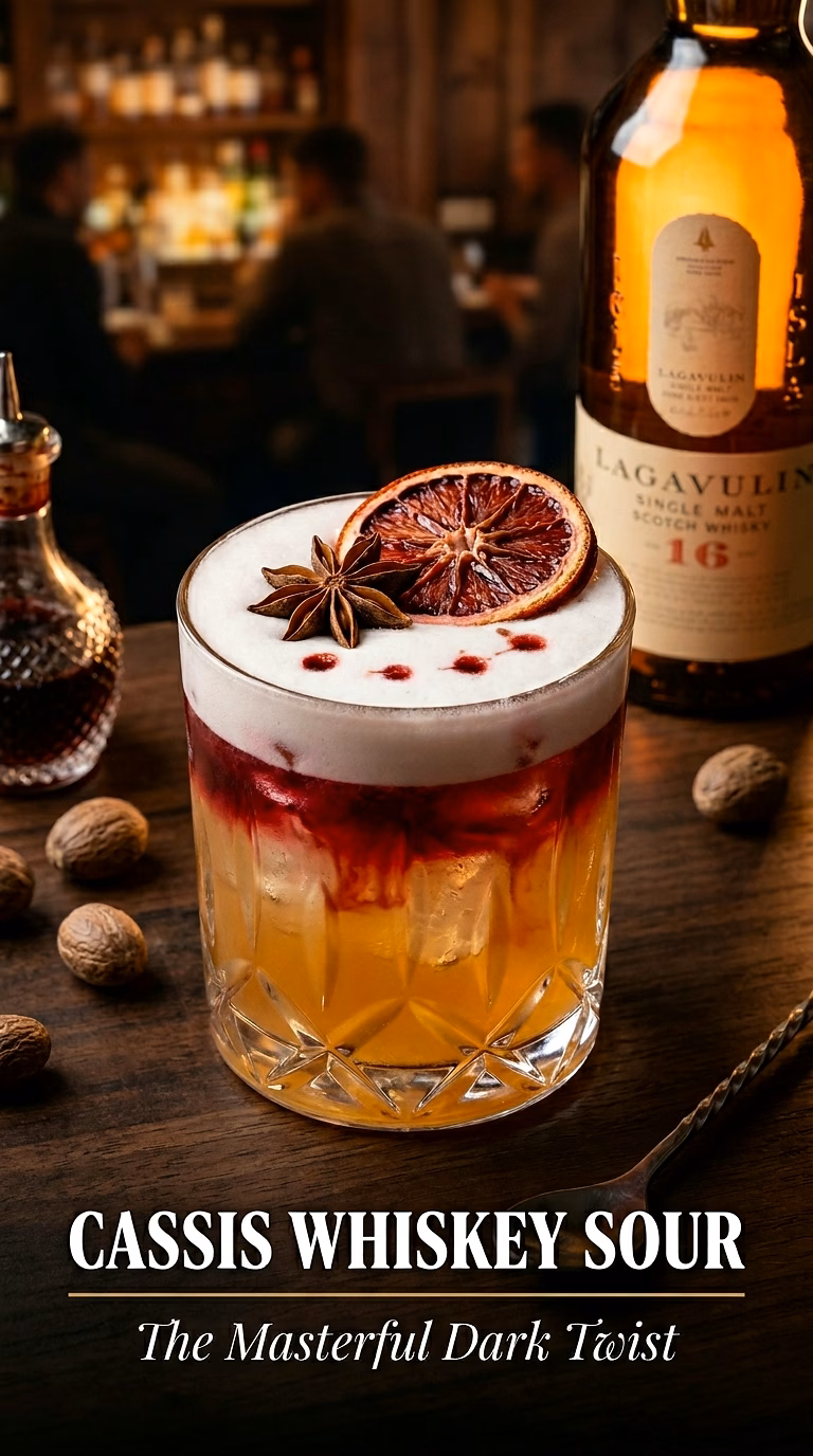 Cassis Whiskey Sour