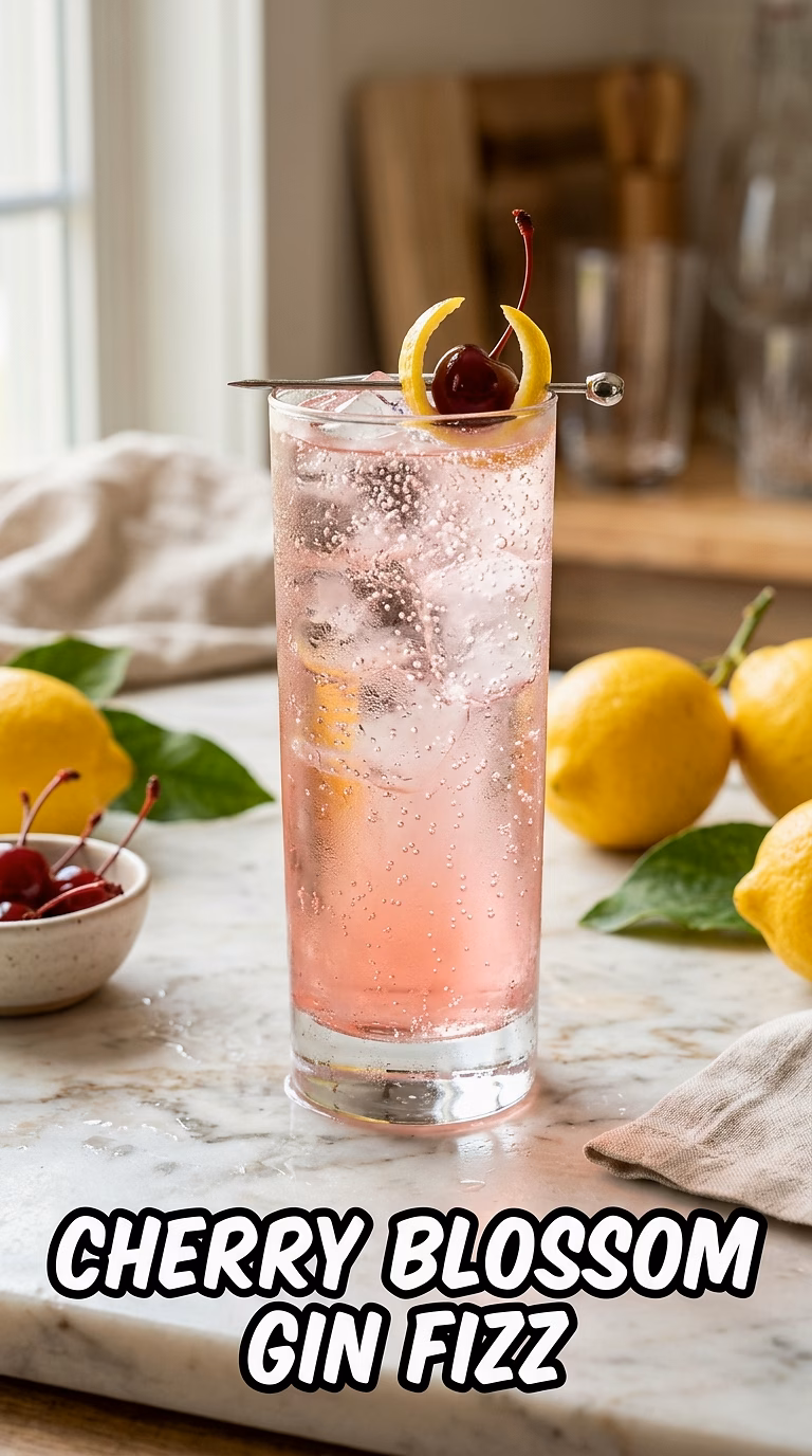 Cherry Blossom Gin Fizz