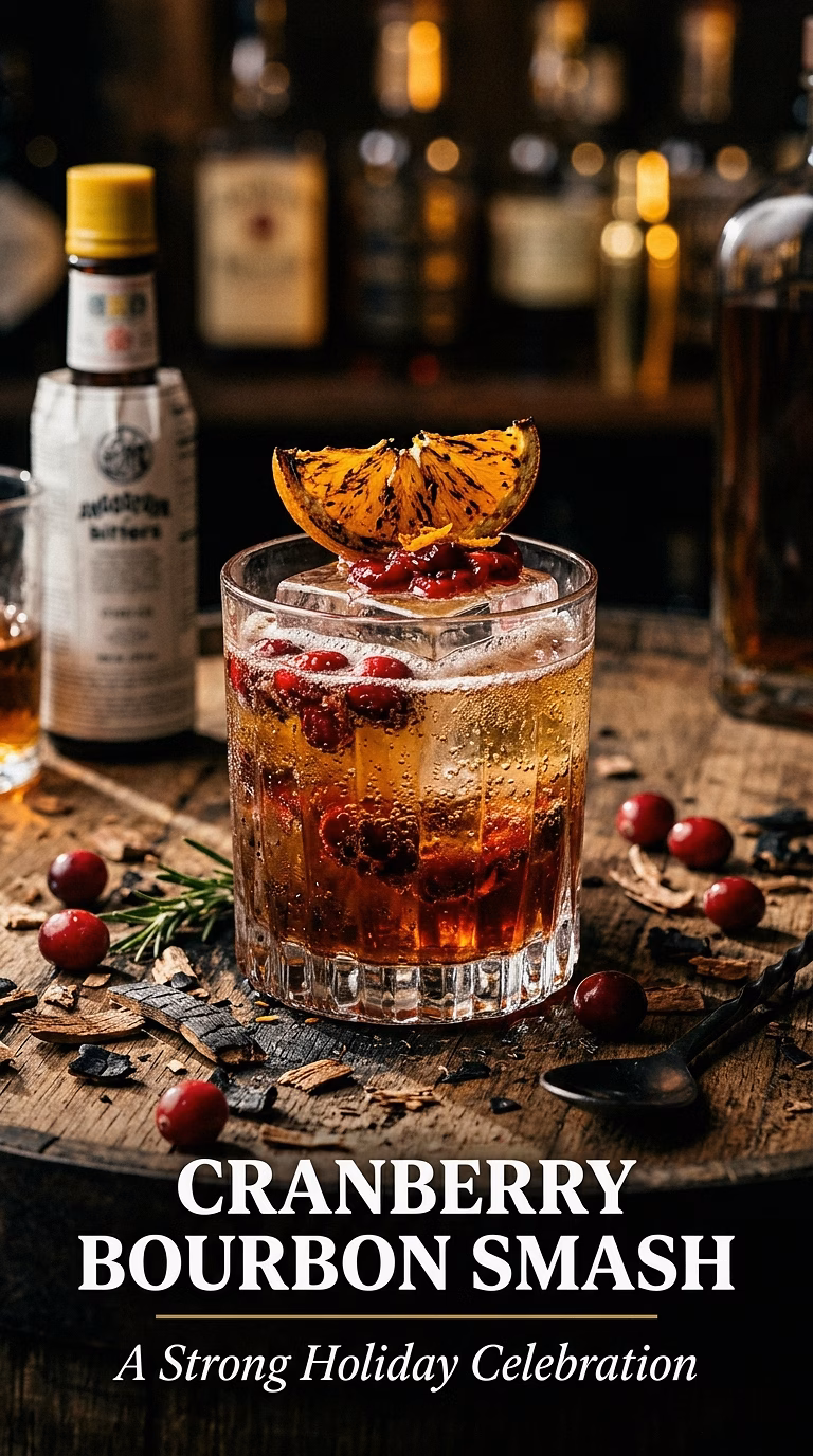 Cranberry Bourbon Champagne Smash