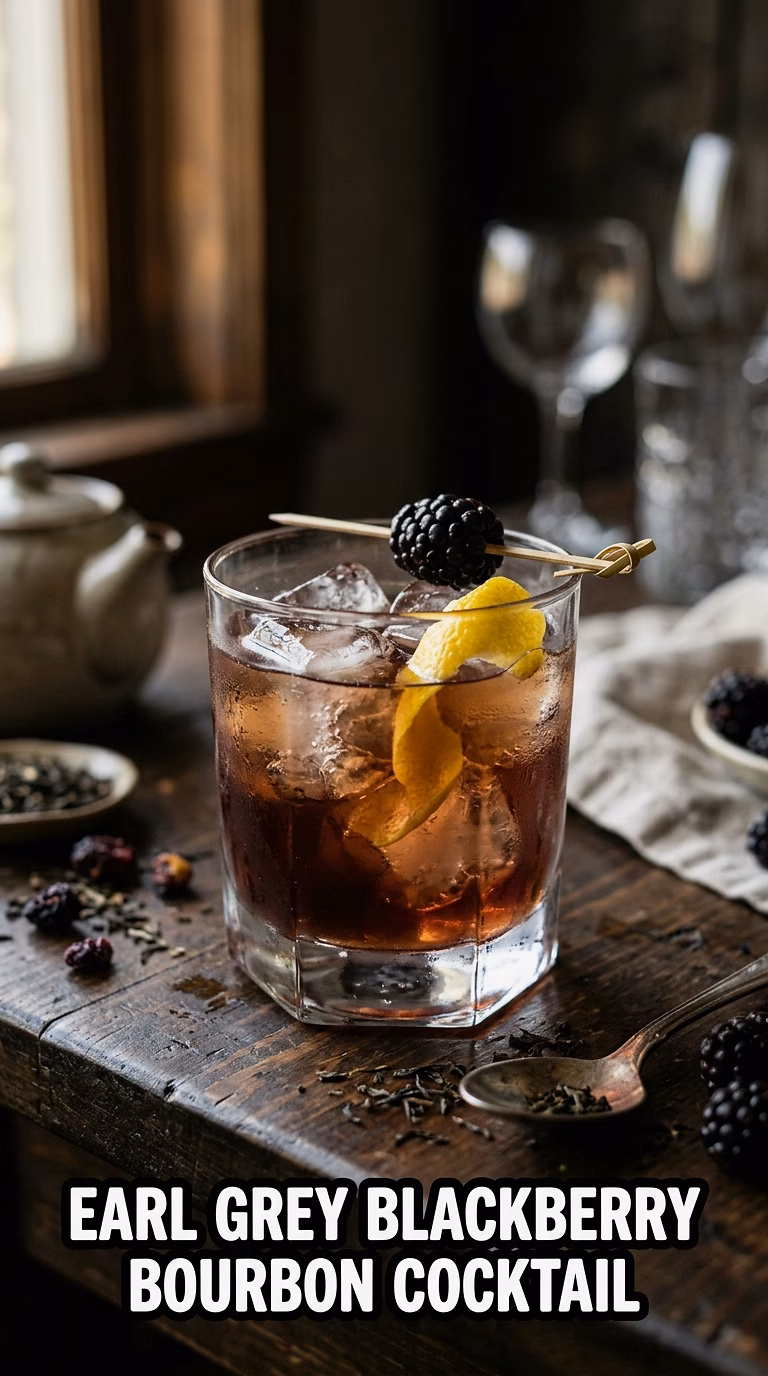 Earl Grey Blackberry Bourbon Cocktail