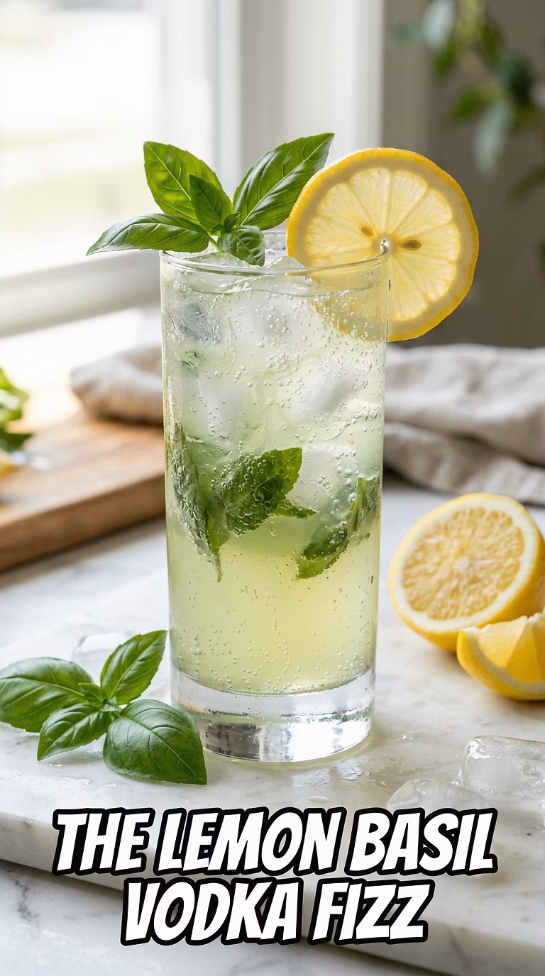 The Lemon Basil Vodka Fizz
