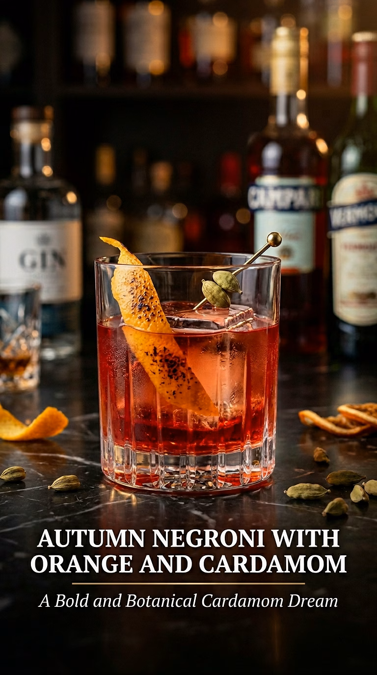 Autumn Negroni with Orange and Cardamom