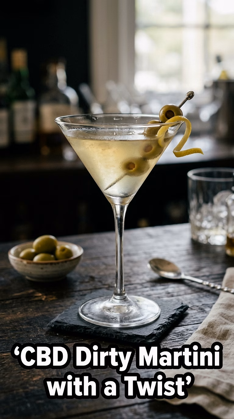 CBD Dirty Martini with a Twist