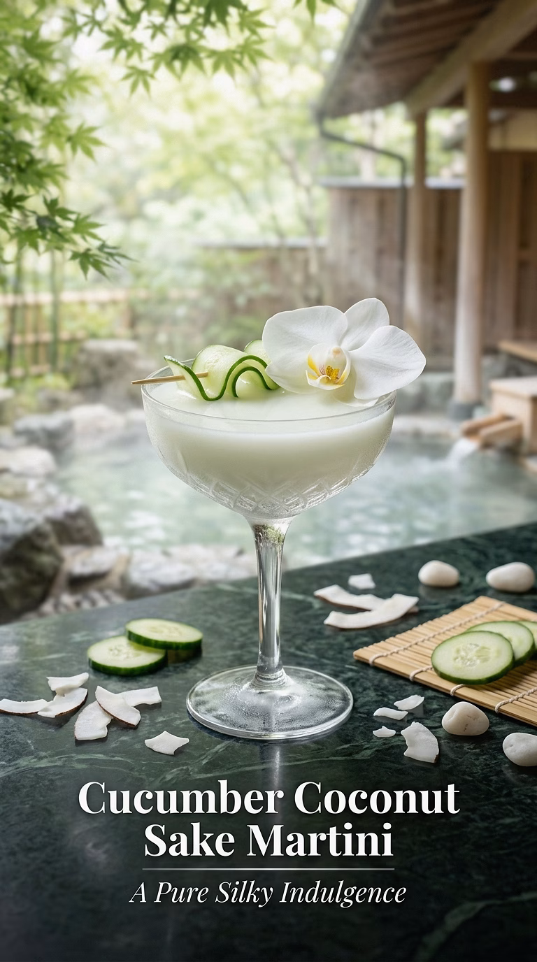 Cucumber Coconut Sake Martini