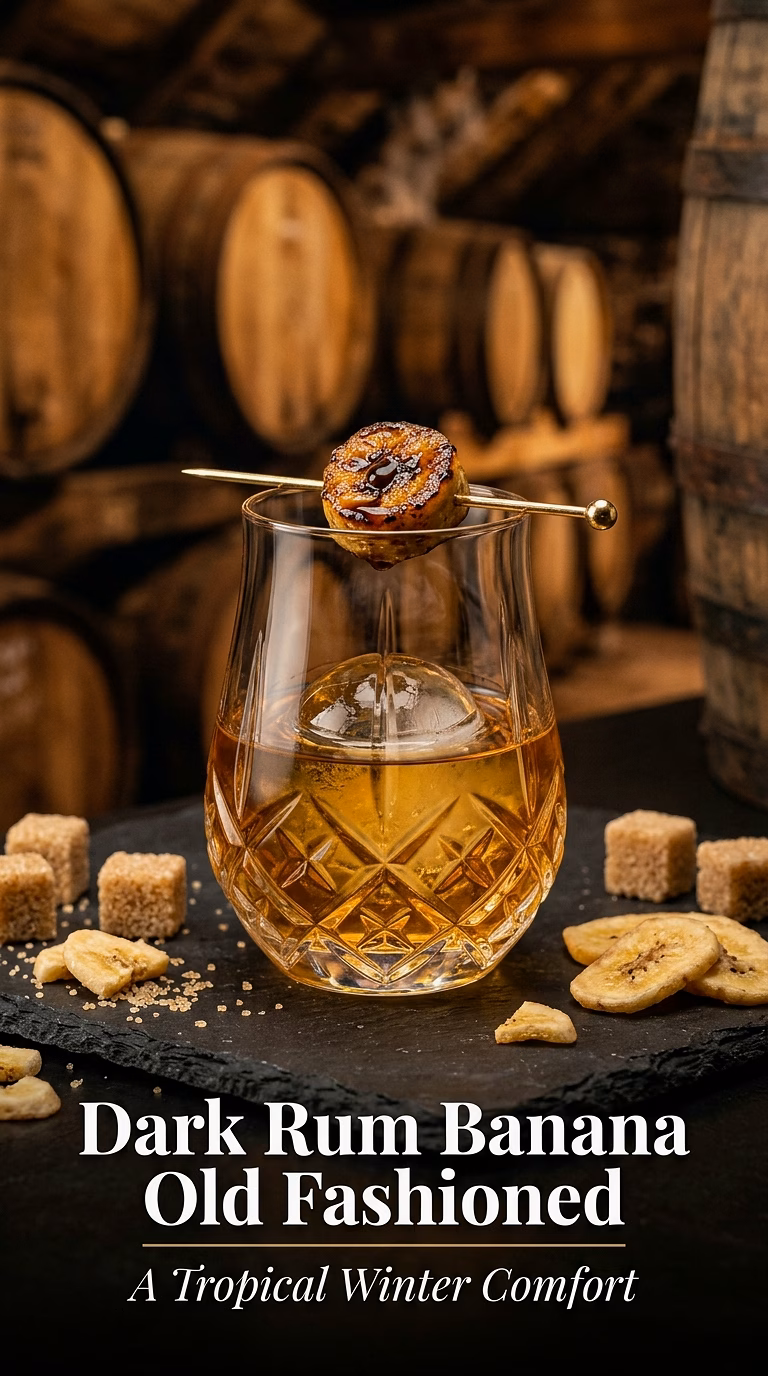 Dark Rum Banana Old Fashioned