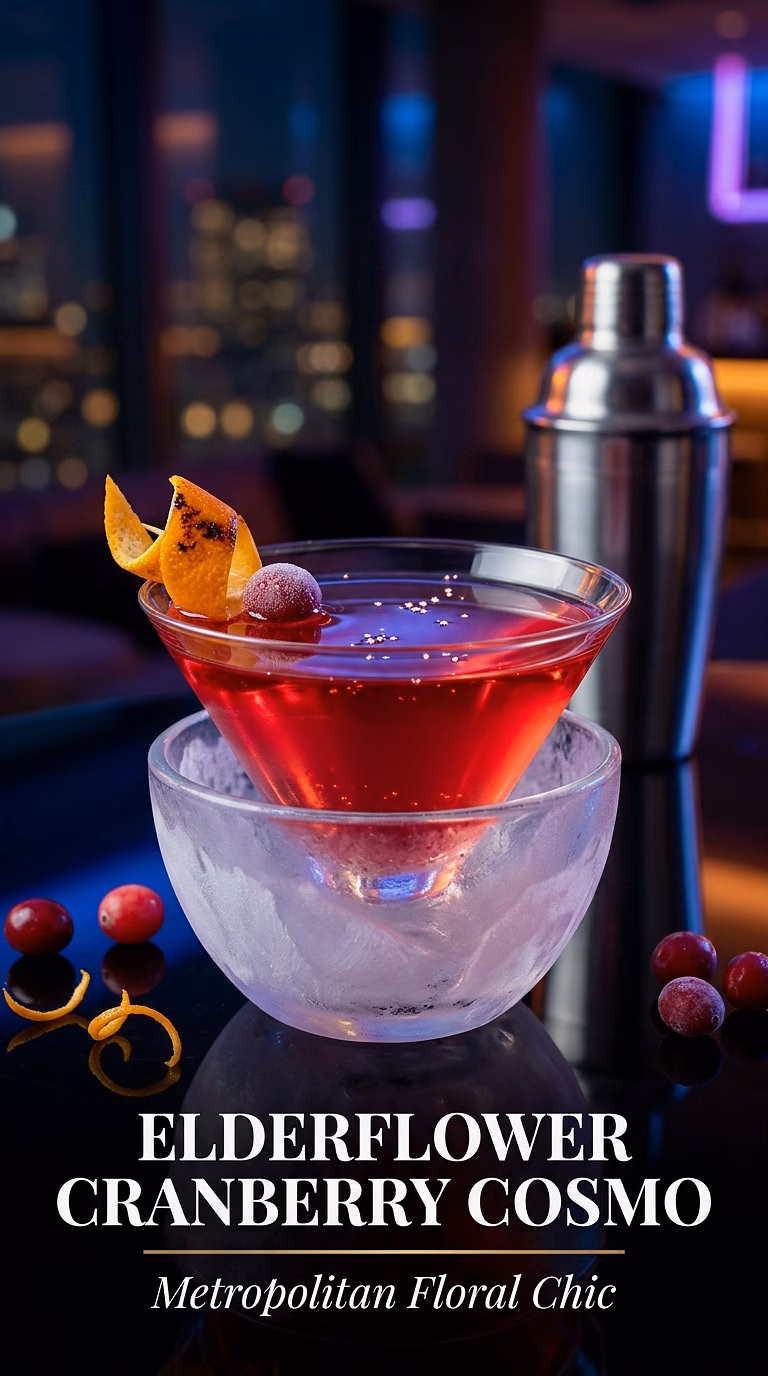 Elderflower Cranberry Cosmo
