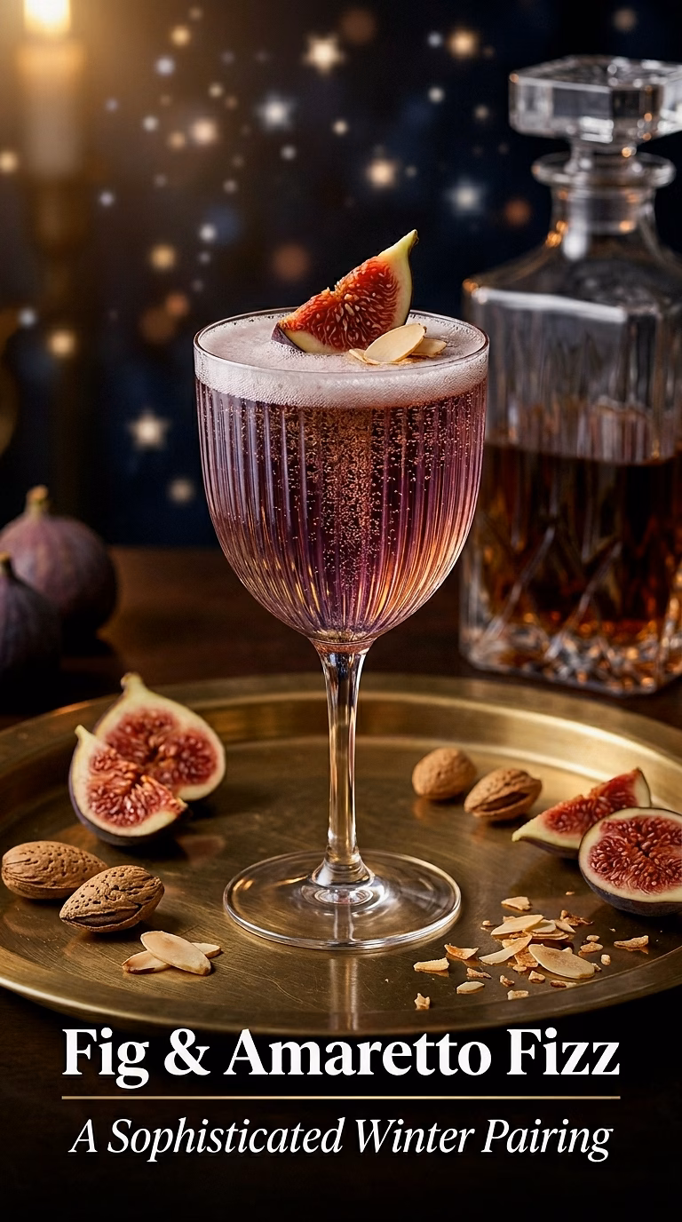 Fig and Amaretto Champagne Fizz