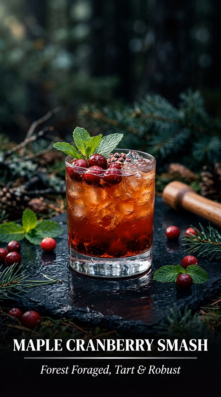 Maple Cranberry Bourbon Smash