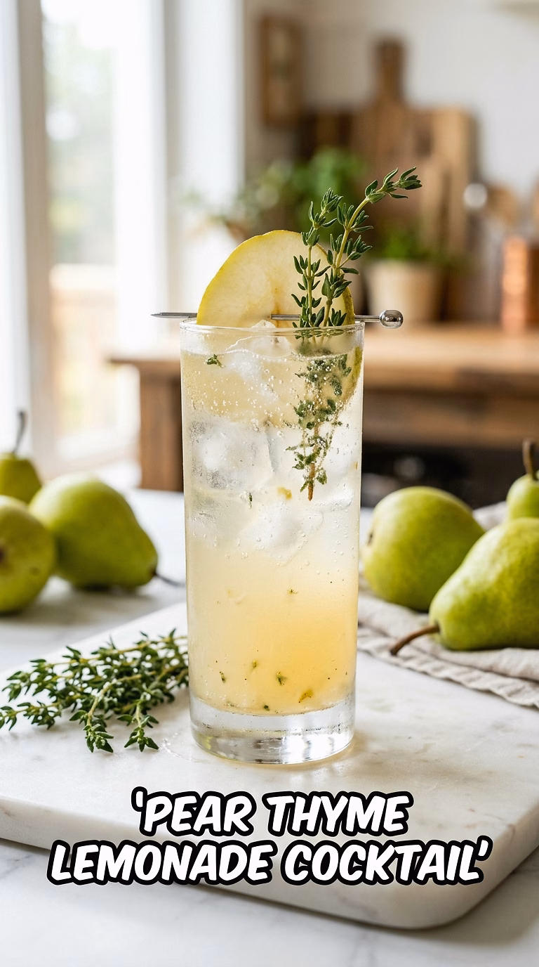 Pear Thyme Lemonade Cocktail