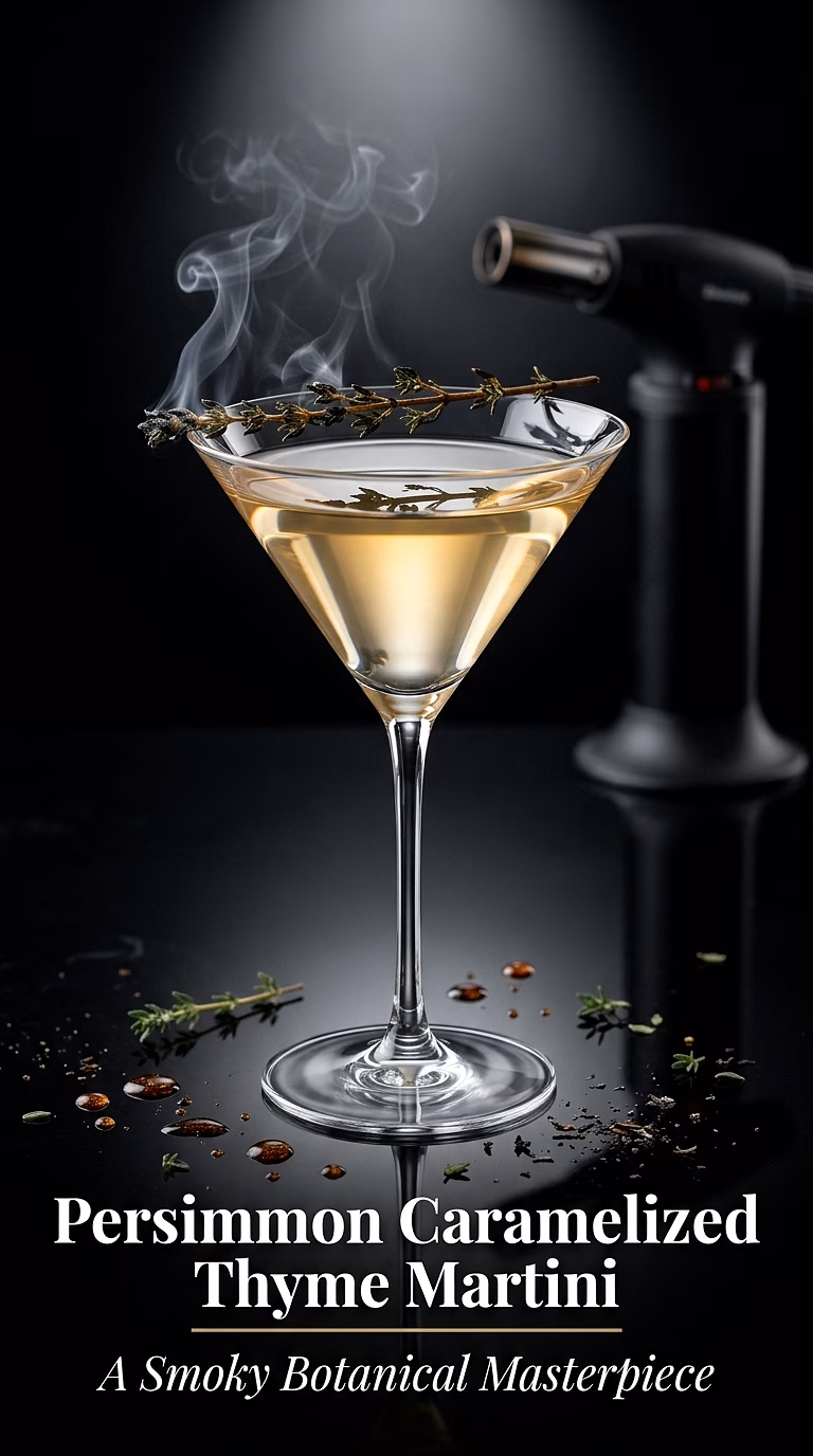 Persimmon Caramelized Thyme Martini