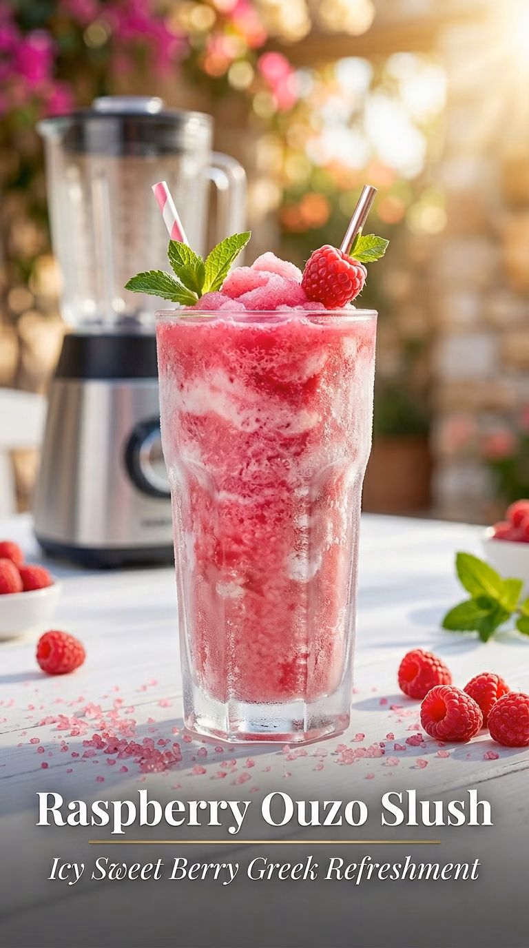 Raspberry Ouzo Slush