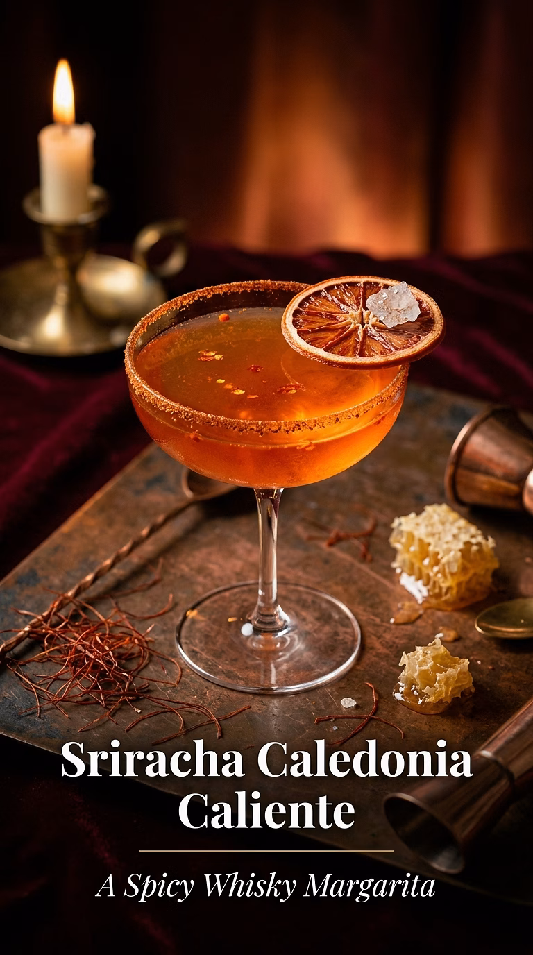 Sriracha Caledonia Caliente (Spicy Whisky Margarita)