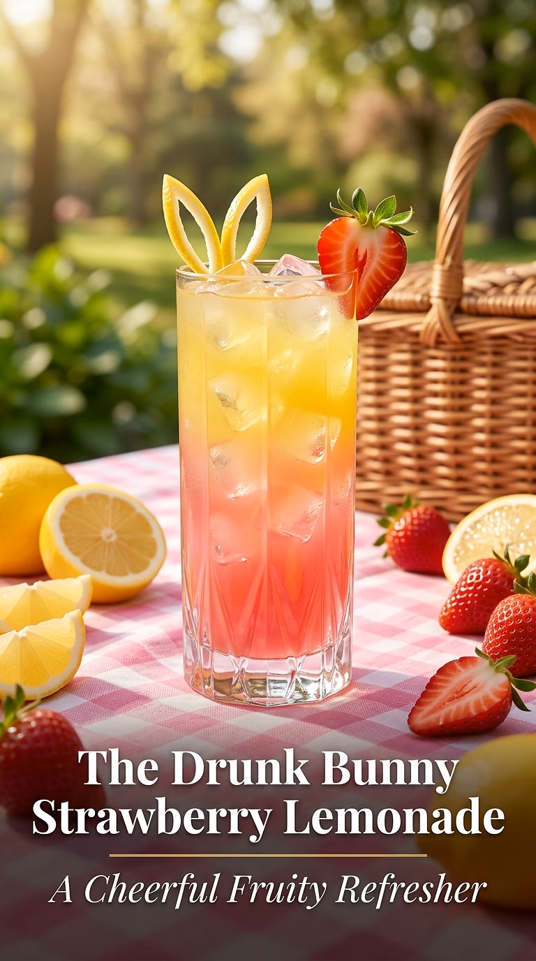 The Drunk Bunny Strawberry Lemonade Rum Cocktail