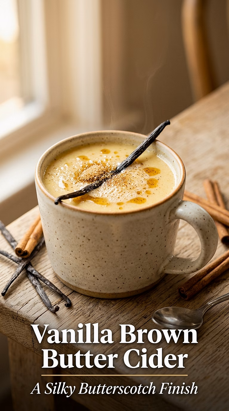 Vanilla Brown Butter Hot Apple Cider Cocktail