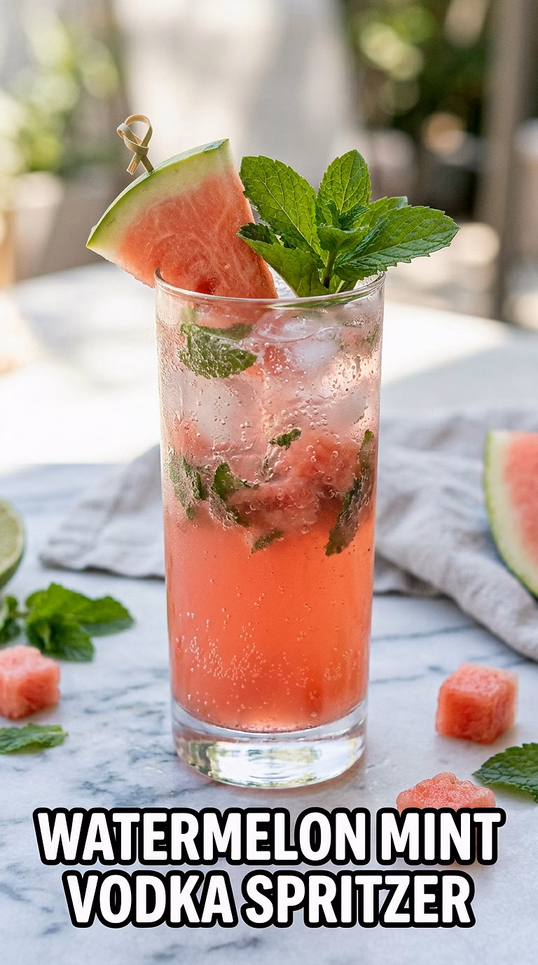 Watermelon Mint Vodka Spritzer
