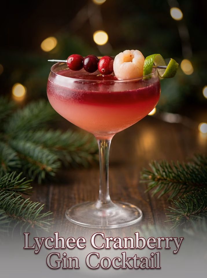 Lychee Cranberry Gin Cocktail