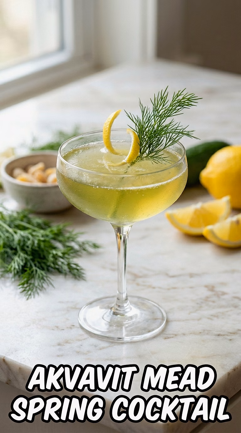 Akvavit Mead Spring Cocktail