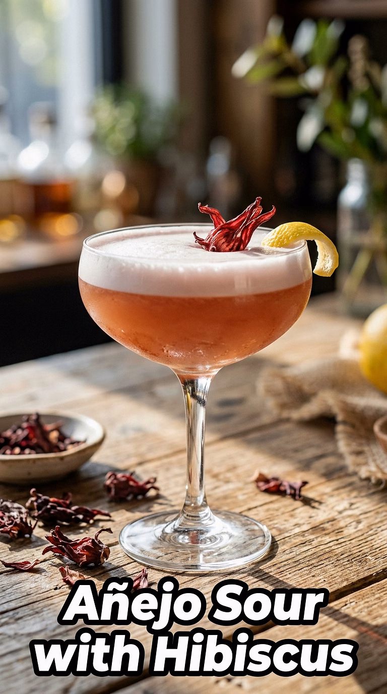 Añejo Sour with Hibiscus