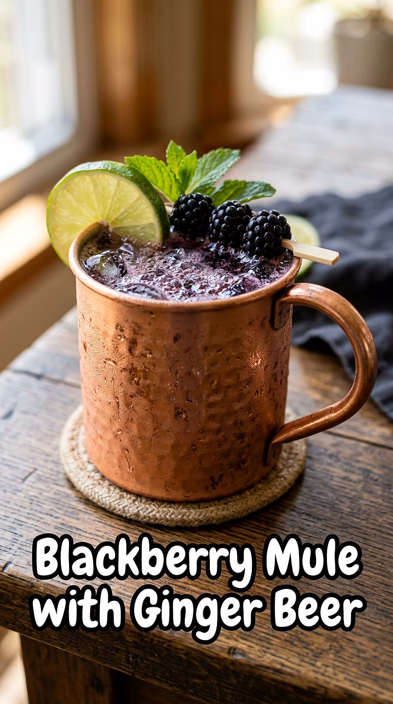 Blackberry Mule with Ginger Beer